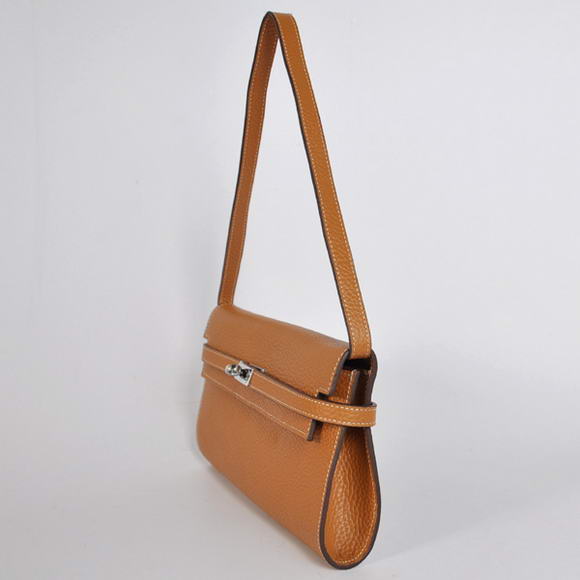 AAA Hermes Kelly 26CM Shoulder Bag Clemence Camel 60699 On Sale - Click Image to Close